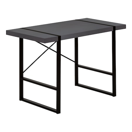 Monarch Specialties Computer Desk, Home Office, Laptop, 48"L, Work, Metal, Laminate, Grey, Black, Contemporary, Modern I 7660